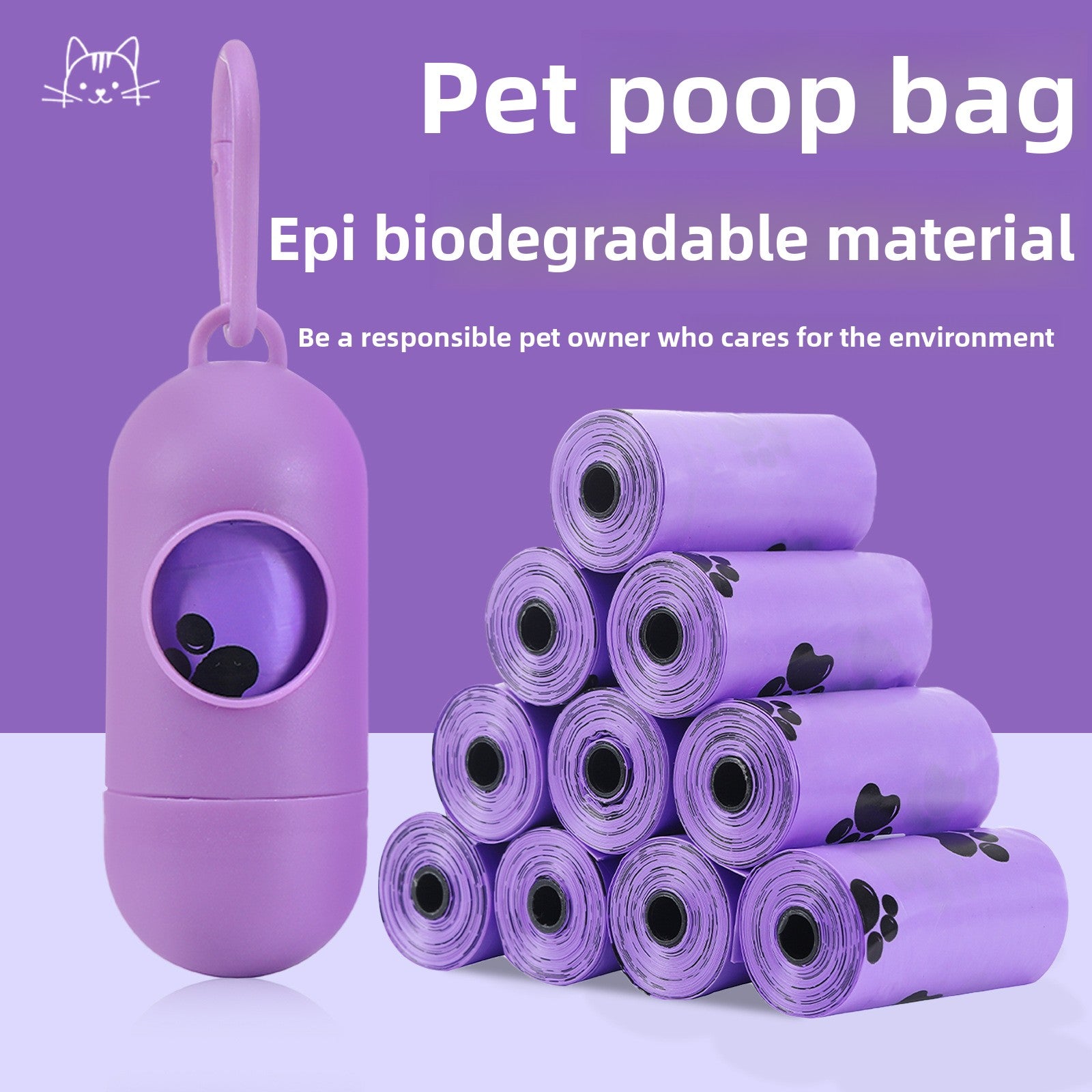 Biodegradable Pet Waste Bags with Dispenser