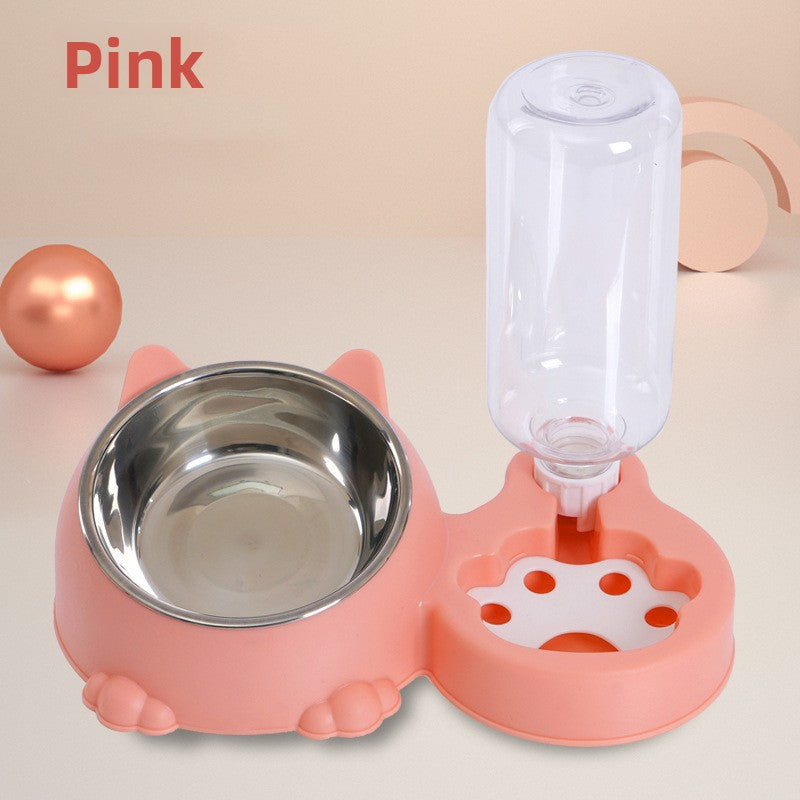 Dual-Bowl Automatic Pet Feeder and Waterer for Cats and Dogs