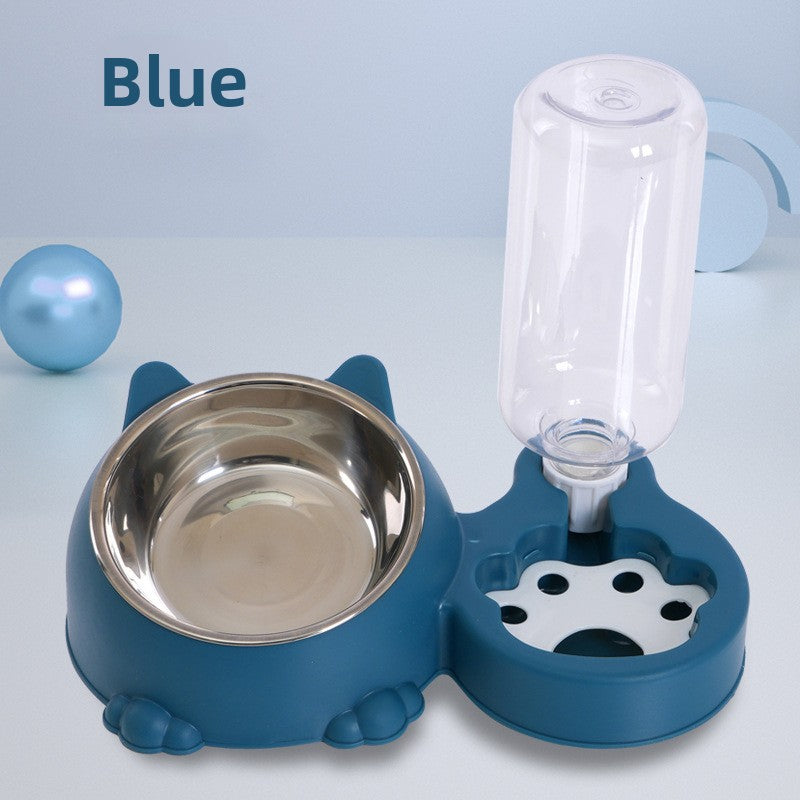 Dual-Bowl Automatic Pet Feeder and Waterer for Cats and Dogs