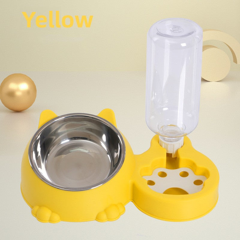Dual-Bowl Automatic Pet Feeder and Waterer for Cats and Dogs