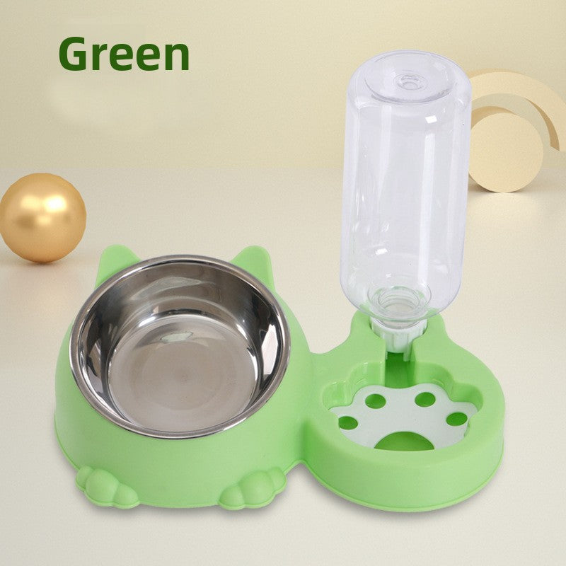 Dual-Bowl Automatic Pet Feeder and Waterer for Cats and Dogs
