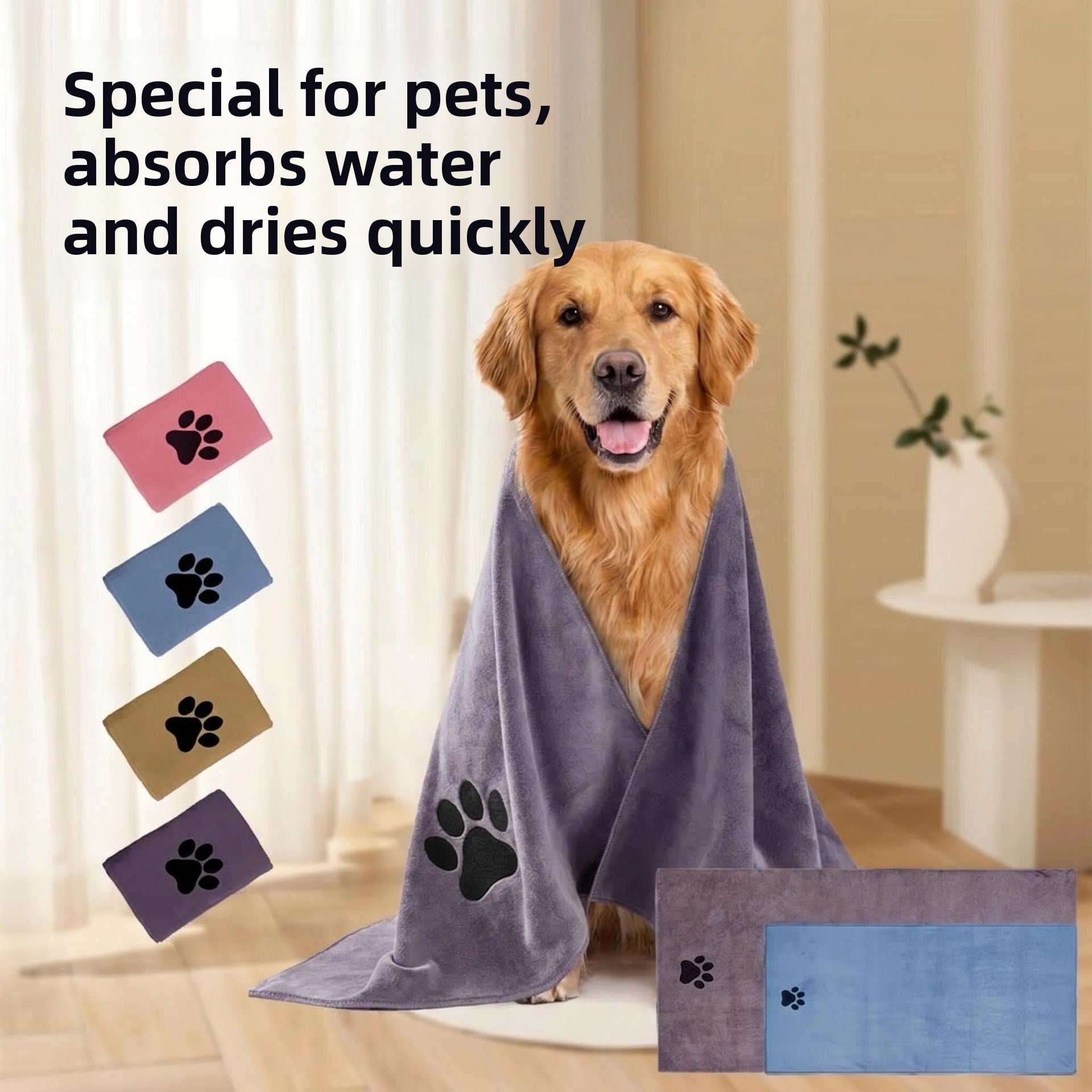 Quick-Dry Microfiber Pet Bath Towel