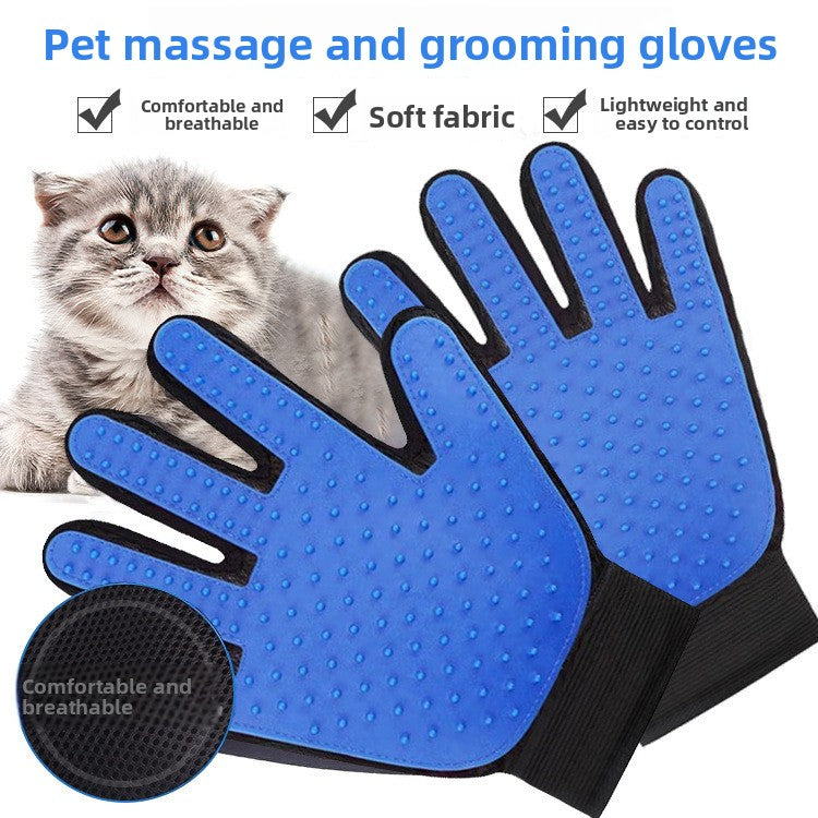 Pet grooming gloves